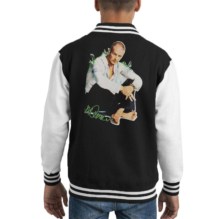Sidney Maurer Original Portrait Of David Beckham Shaved Head Kid's Varsity Jacket