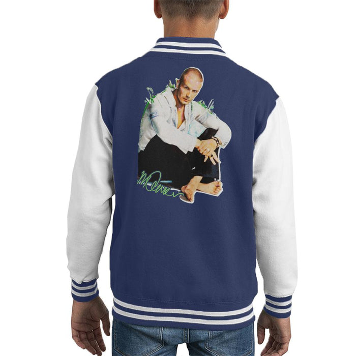 Sidney Maurer Original Portrait Of David Beckham Shaved Head Kid's Varsity Jacket