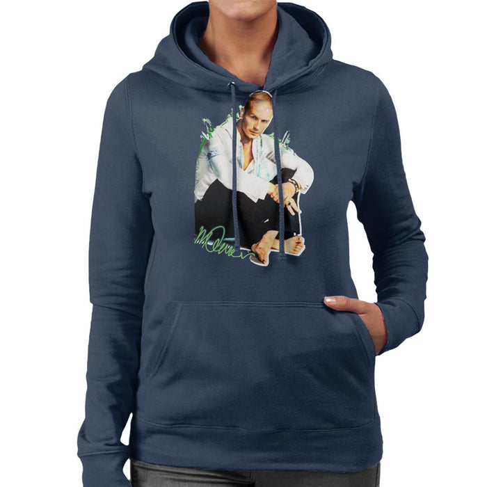 Sidney Maurer Original Portrait Of David Beckham Shaved Head Women's Hooded Sweatshirt