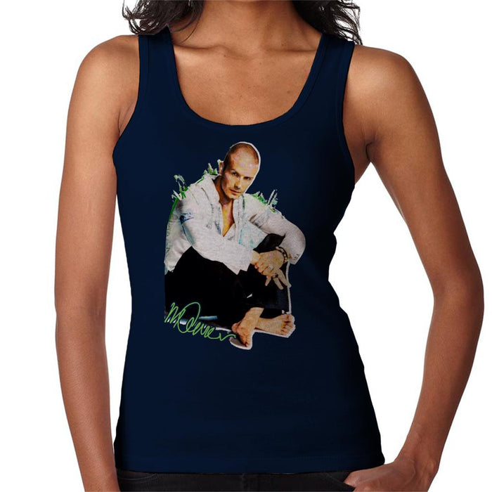 Sidney Maurer Original Portrait Of David Beckham Shaved Head Women's Vest