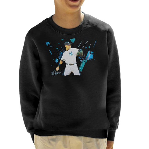 Sidney Maurer Original Portrait Of Yankees Baseball Player Derek Jeter Kid's Sweatshirt