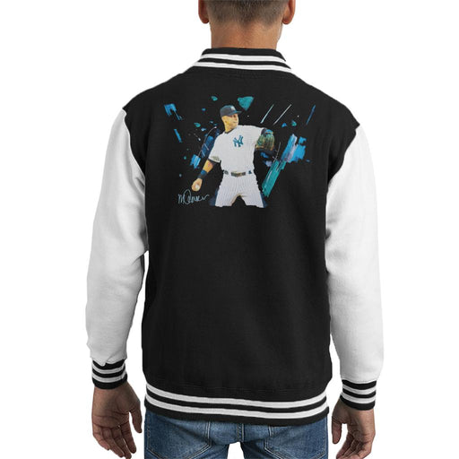 Sidney Maurer Original Portrait Of Yankees Baseball Player Derek Jeter Kid's Varsity Jacket