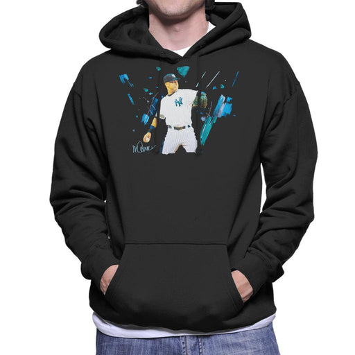 Sidney Maurer Original Portrait Of Yankees Baseball Player Derek Jeter Men's Hooded Sweatshirt