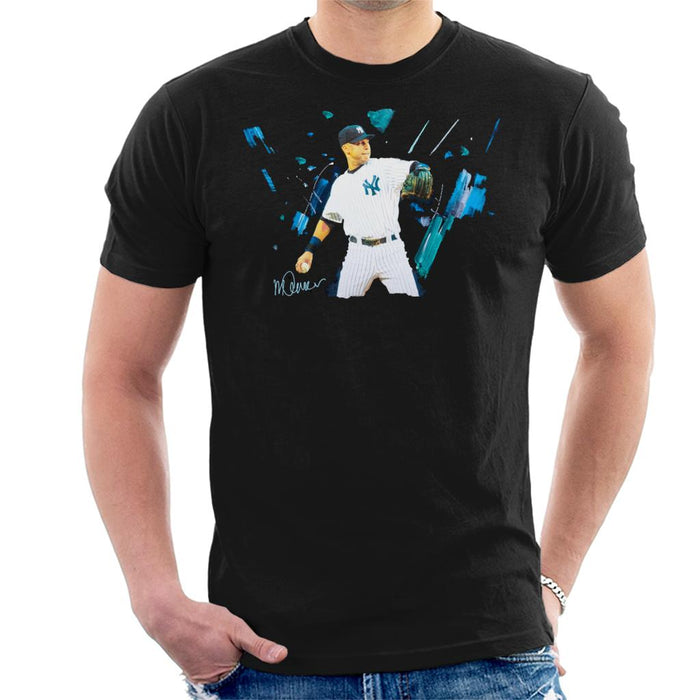 Sidney Maurer Original Portrait Of Yankees Baseball Player Derek Jeter Men's T-Shirt