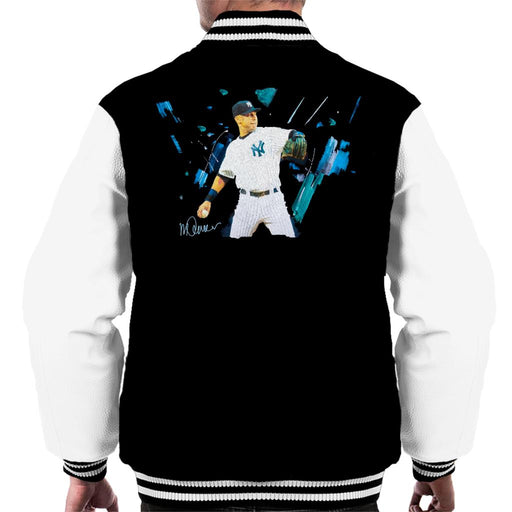 Sidney Maurer Original Portrait Of Yankees Baseball Player Derek Jeter Men's Varsity Jacket