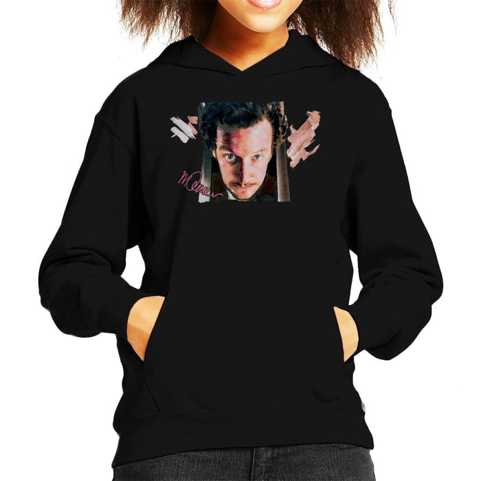 Sidney Maurer Original Portrait Of Daniel Stern As Wet Bandit Harry Home Alone Kid's Hooded Sweatshirt