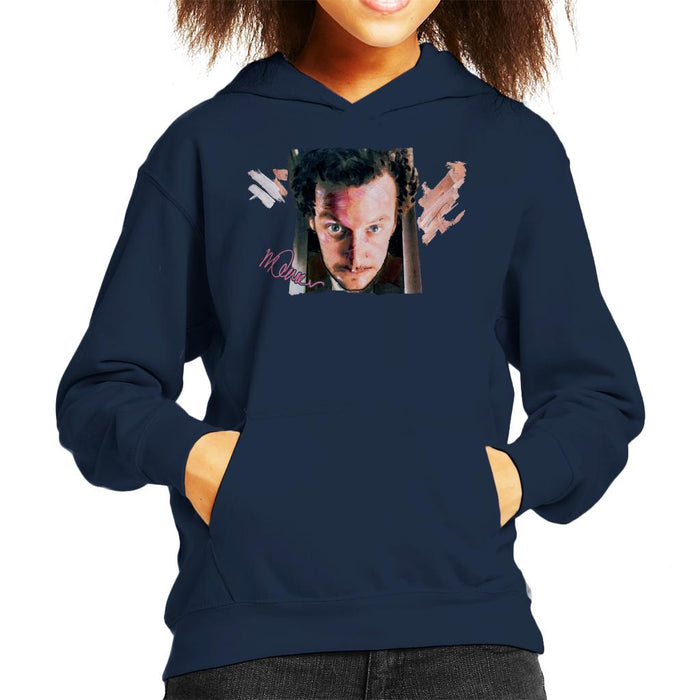 Sidney Maurer Original Portrait Of Daniel Stern As Wet Bandit Harry Home Alone Kid's Hooded Sweatshirt