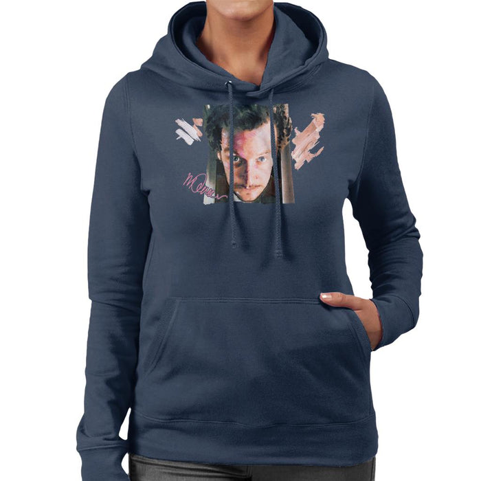 Sidney Maurer Original Portrait Of Daniel Stern As Wet Bandit Harry Home Alone Women's Hooded Sweatshirt