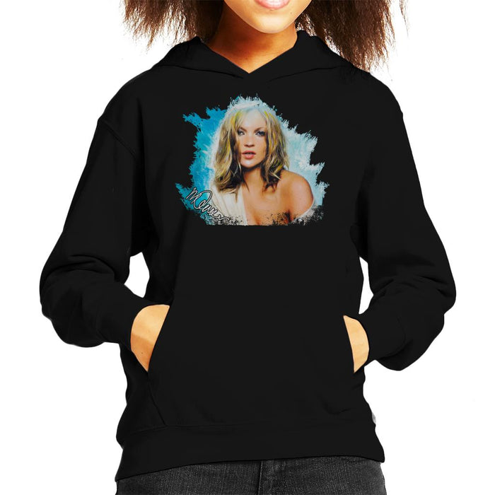 Sidney Maurer Original Portrait Of Kate Moss Pastel Blue Kid's Hooded Sweatshirt