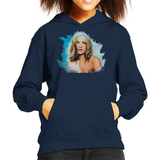 Sidney Maurer Original Portrait Of Kate Moss Pastel Blue Kid's Hooded Sweatshirt