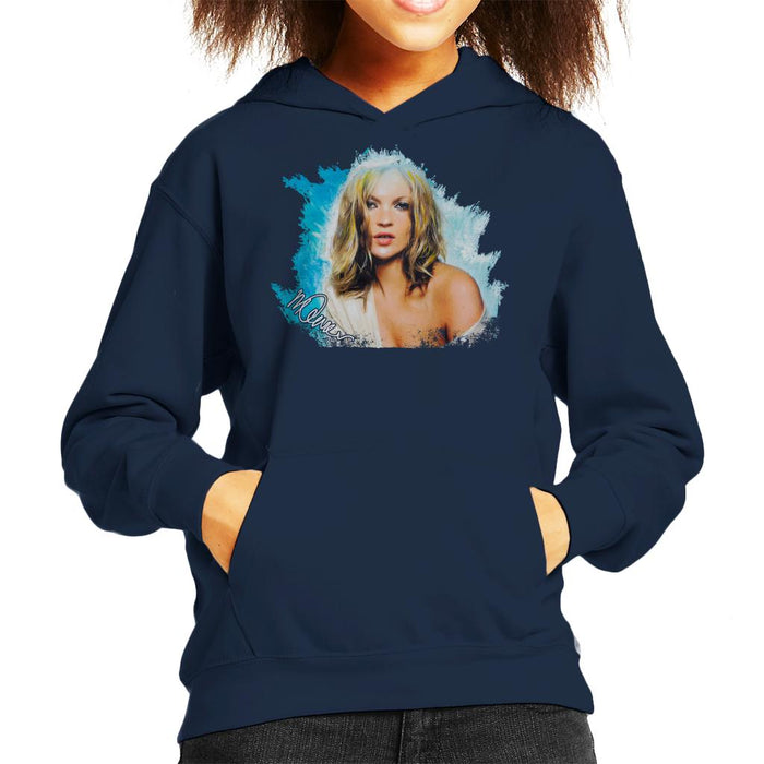 Sidney Maurer Original Portrait Of Kate Moss Pastel Blue Kid's Hooded Sweatshirt