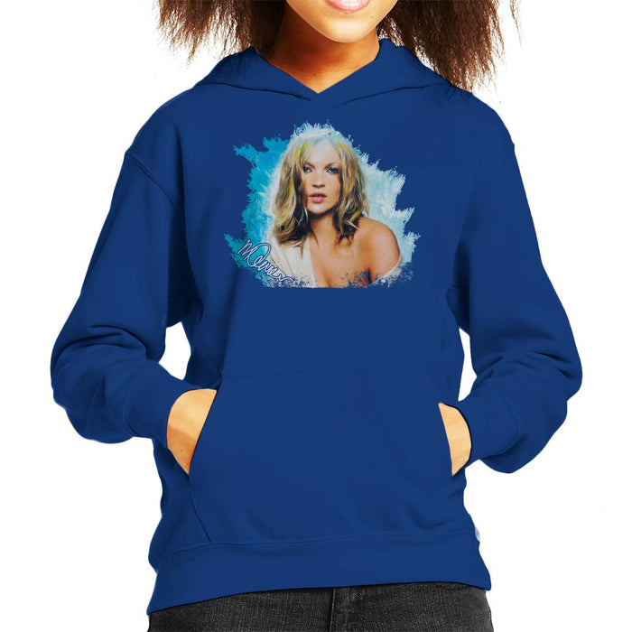 Sidney Maurer Original Portrait Of Kate Moss Pastel Blue Kid's Hooded Sweatshirt
