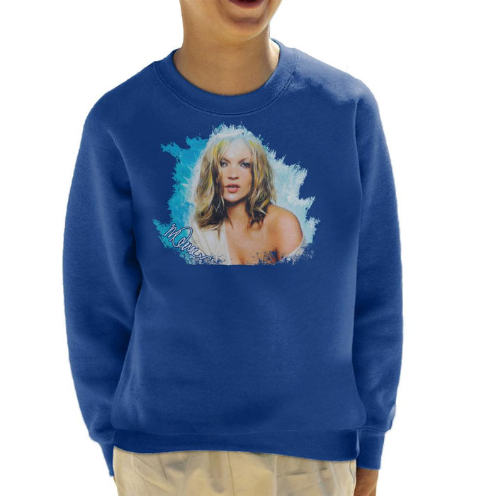 Sidney Maurer Original Portrait Of Kate Moss Pastel Blue Kid's Sweatshirt