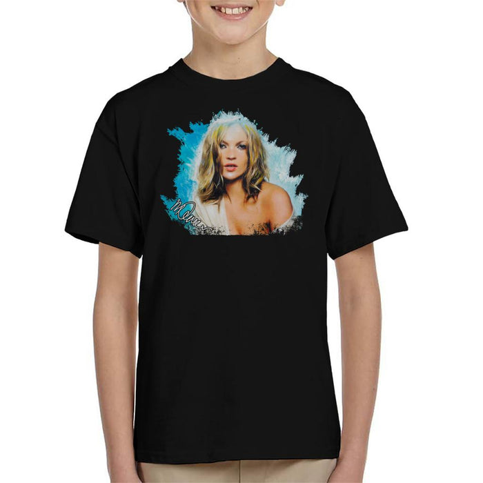 Sidney Maurer Original Portrait Of Kate Moss Pastel Blue Kid's T-Shirt