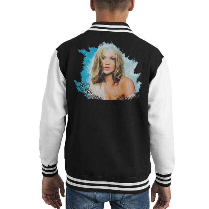 Sidney Maurer Original Portrait Of Kate Moss Pastel Blue Kid's Varsity Jacket