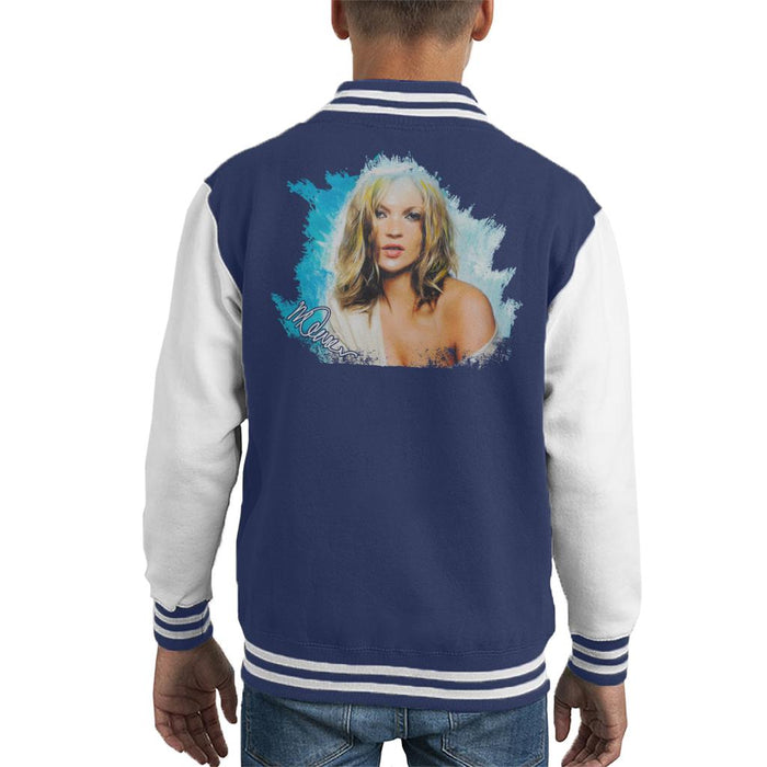Sidney Maurer Original Portrait Of Kate Moss Pastel Blue Kid's Varsity Jacket