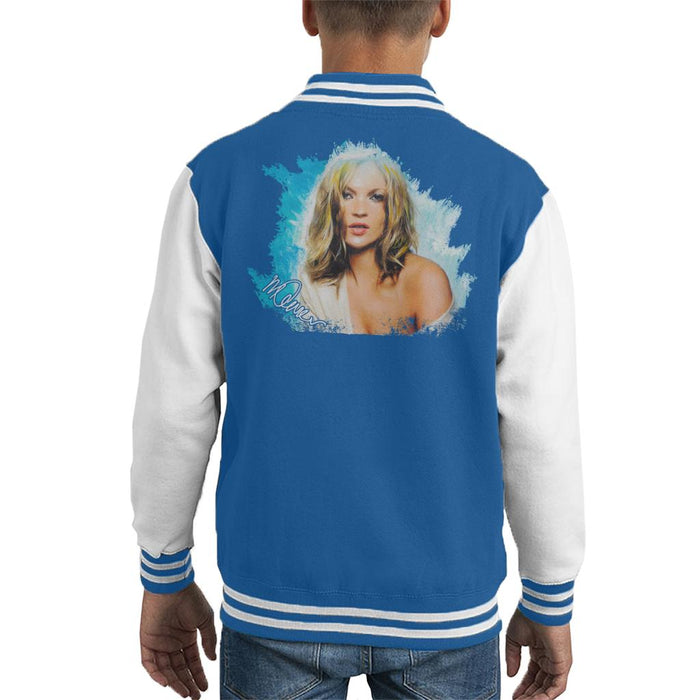 Sidney Maurer Original Portrait Of Kate Moss Pastel Blue Kid's Varsity Jacket