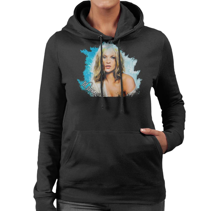 Sidney Maurer Original Portrait Of Kate Moss Pastel Blue Women's Hooded Sweatshirt