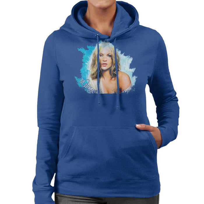 Sidney Maurer Original Portrait Of Kate Moss Pastel Blue Women's Hooded Sweatshirt