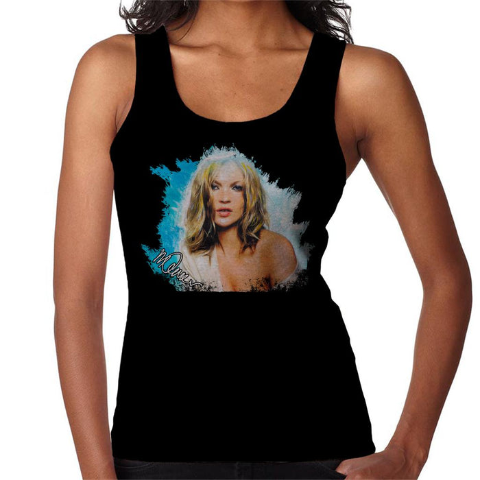 Sidney Maurer Original Portrait Of Kate Moss Pastel Blue Women's Vest