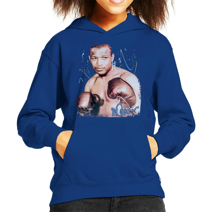Sidney Maurer Original Portrait Of Sugar Ray Leonard Kid's Hooded Sweatshirt