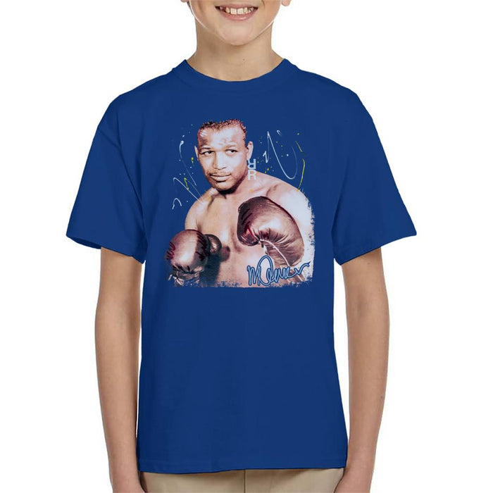 Sidney Maurer Original Portrait Of Sugar Ray Leonard Kid's T-Shirt