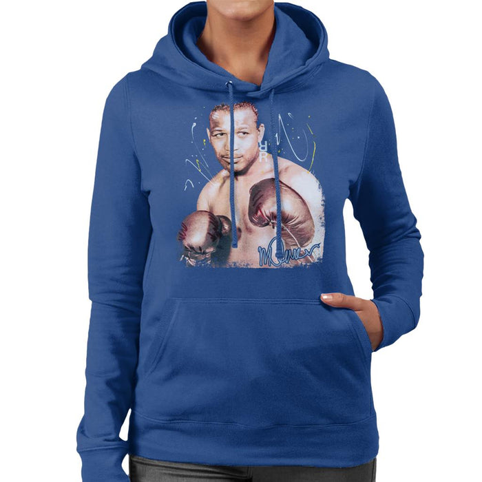 Sidney Maurer Original Portrait Of Sugar Ray Leonard Women's Hooded Sweatshirt