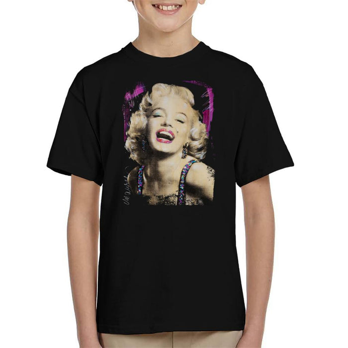 Sidney Maurer Original Portrait Of Marilyn Monroe Pink Lips Kid's T-Shirt