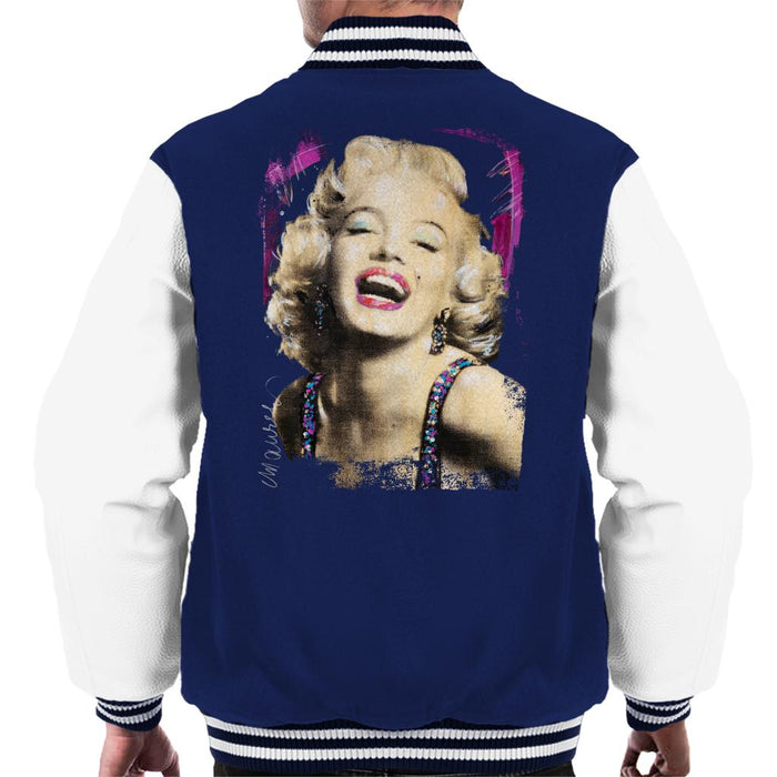 Sidney Maurer Original Portrait Of Marilyn Monroe Pink Lips Men's Varsity Jacket