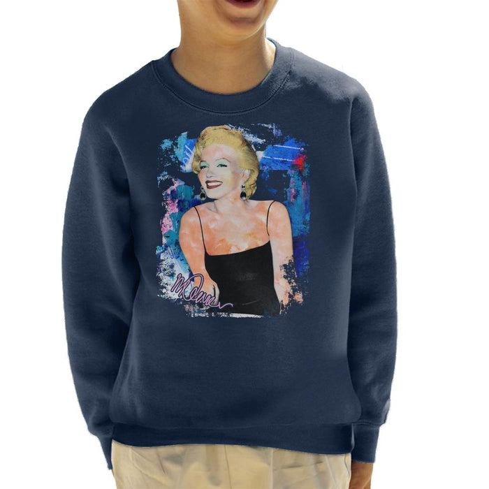 Sidney Maurer Original Portrait Of Marilyn Monroe Black Dress Kid's Sweatshirt