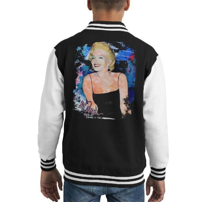 Sidney Maurer Original Portrait Of Marilyn Monroe Black Dress Kid's Varsity Jacket