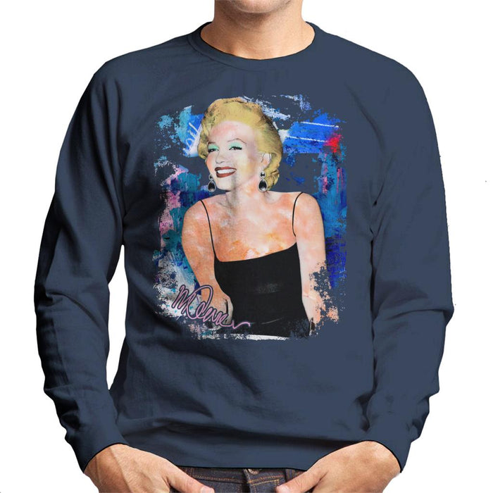 Sidney Maurer Original Portrait Of Marilyn Monroe Black Dress Men's Sweatshirt