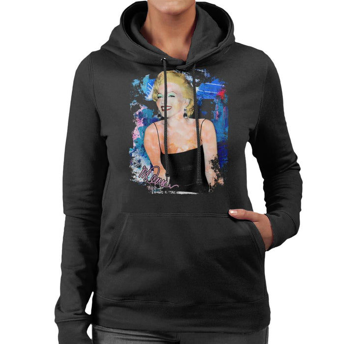 Sidney Maurer Original Portrait Of Marilyn Monroe Black Dress Women's Hooded Sweatshirt