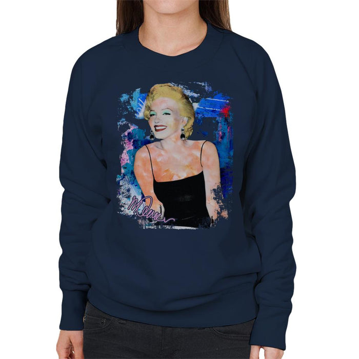 Sidney Maurer Original Portrait Of Marilyn Monroe Black Dress Women's Sweatshirt