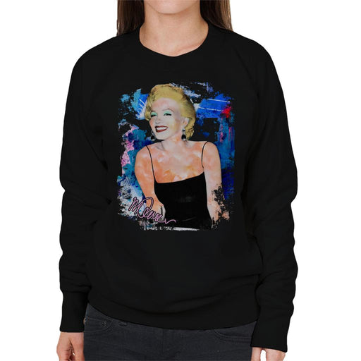 Sidney Maurer Original Portrait Of Marilyn Monroe Black Dress Women's Sweatshirt