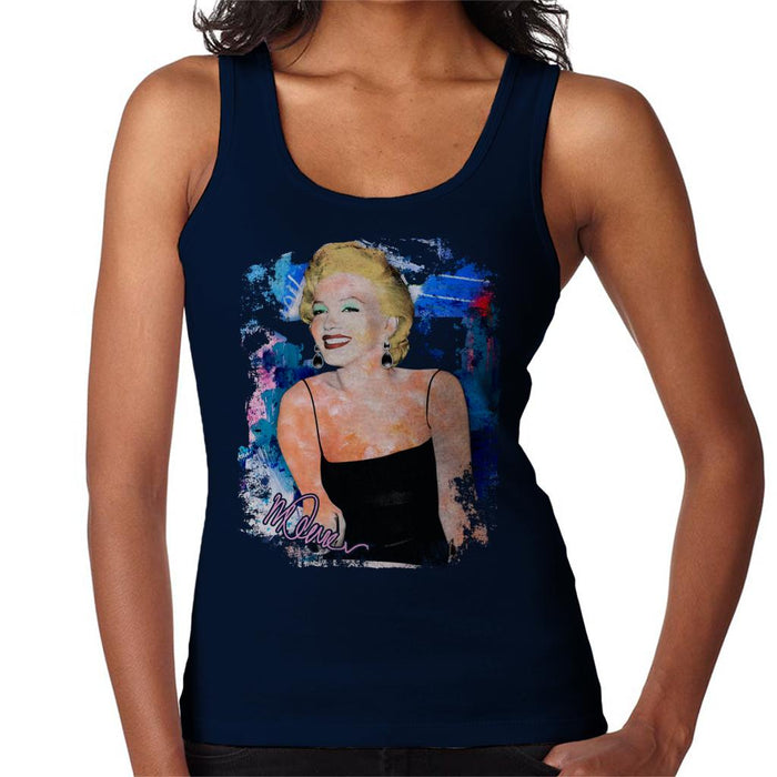Sidney Maurer Original Portrait Of Marilyn Monroe Black Dress Women's Vest
