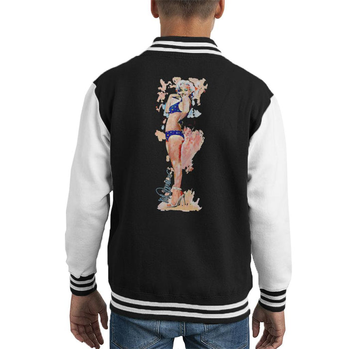 Sidney Maurer Original Portrait Of Marilyn Monroe Bikini Heels Kid's Varsity Jacket