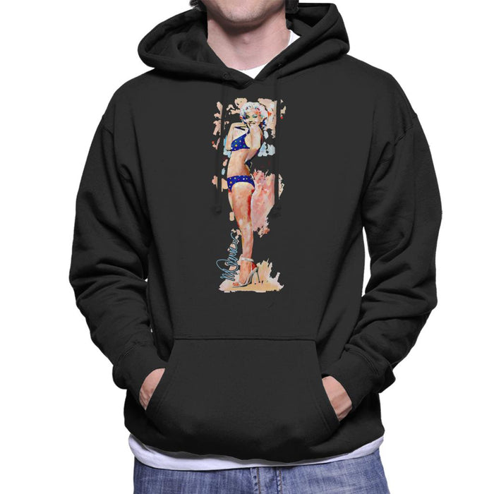 Sidney Maurer Original Portrait Of Marilyn Monroe Bikini Heels Men's Hooded Sweatshirt