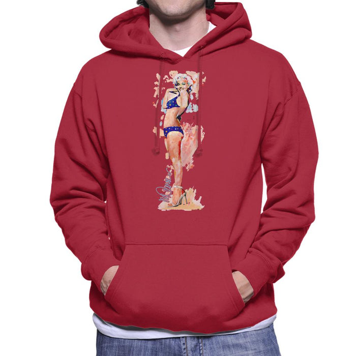 Sidney Maurer Original Portrait Of Marilyn Monroe Bikini Heels Men's Hooded Sweatshirt
