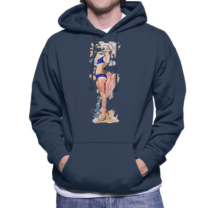 Sidney Maurer Original Portrait Of Marilyn Monroe Bikini Heels Men's Hooded Sweatshirt