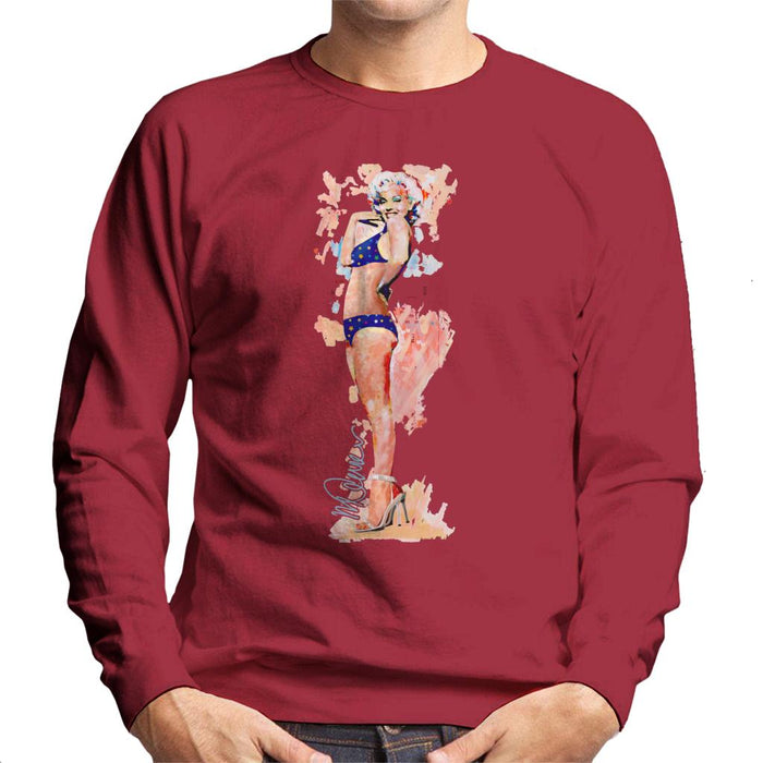 Sidney Maurer Original Portrait Of Marilyn Monroe Bikini Heels Men's Sweatshirt
