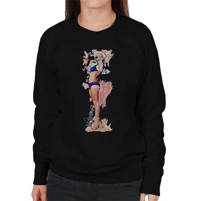Sidney Maurer Original Portrait Of Marilyn Monroe Bikini Heels Women's Sweatshirt