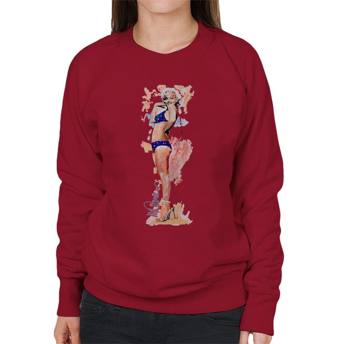 Sidney Maurer Original Portrait Of Marilyn Monroe Bikini Heels Women's Sweatshirt