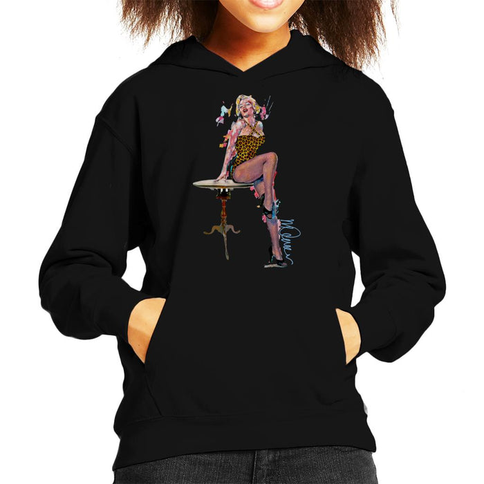 Sidney Maurer Original Portrait Of Marilyn Monroe Leopard Print Kid's Hooded Sweatshirt