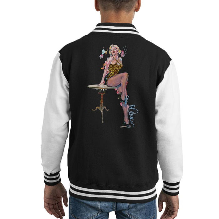 Sidney Maurer Original Portrait Of Marilyn Monroe Leopard Print Kid's Varsity Jacket