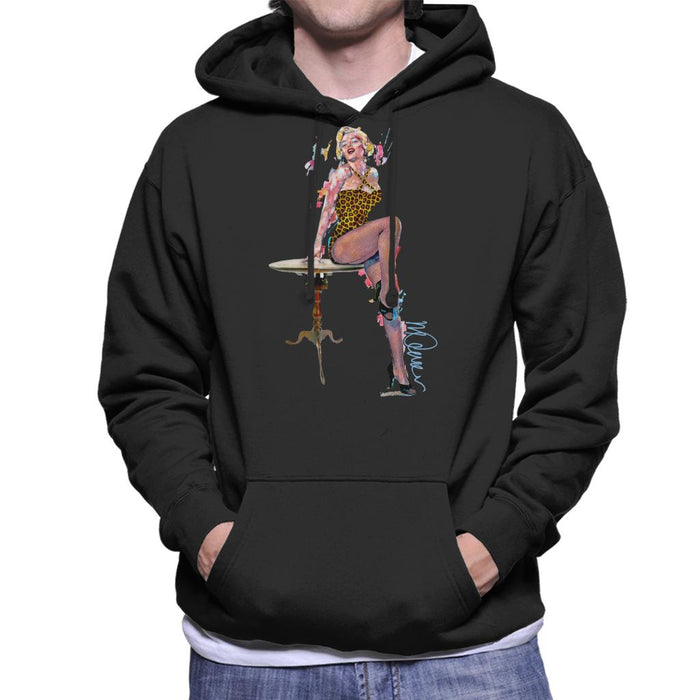 Sidney Maurer Original Portrait Of Marilyn Monroe Leopard Print Men's Hooded Sweatshirt