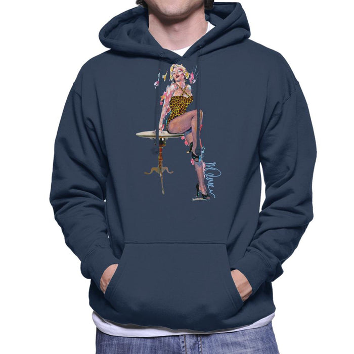 Sidney Maurer Original Portrait Of Marilyn Monroe Leopard Print Men's Hooded Sweatshirt
