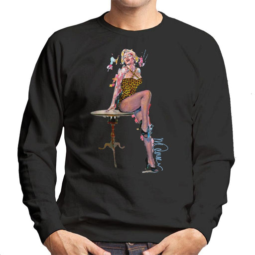 Sidney Maurer Original Portrait Of Marilyn Monroe Leopard Print Men's Sweatshirt