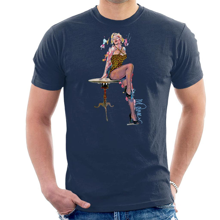 Sidney Maurer Original Portrait Of Marilyn Monroe Leopard Print Men's T-Shirt