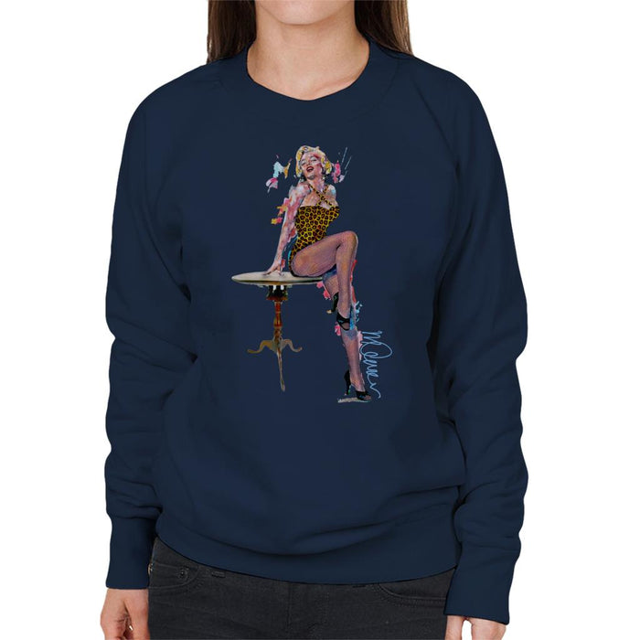 Sidney Maurer Original Portrait Of Marilyn Monroe Leopard Print Women's Sweatshirt
